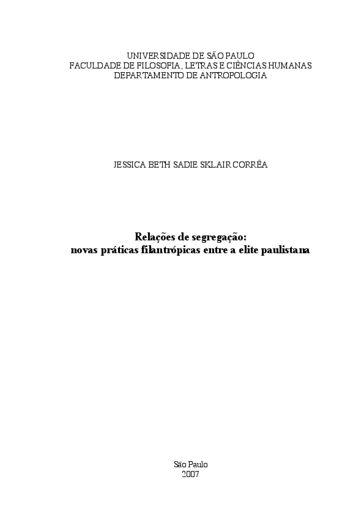 PDF) UNIVERSIDADE DE SÃO PAULO FACULDADE DE FILOSOFIA, LETRAS E