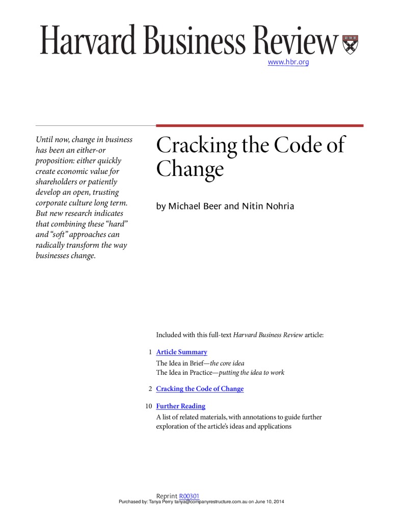 thumbnail of Cracking the code of change